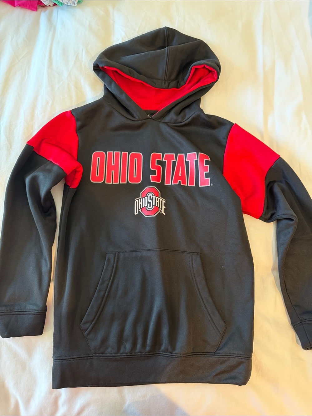 Colosseum Ohio State Black and Red Hooded Sweatshirt